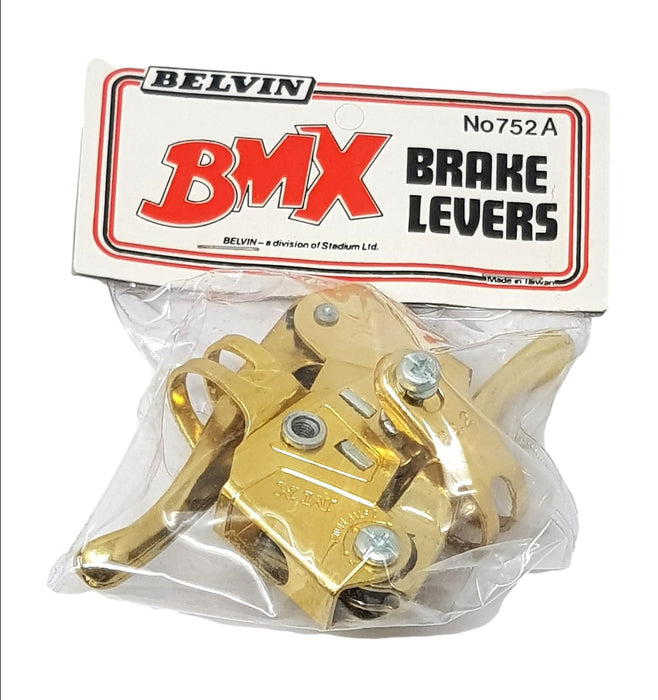 Old School BMX MX Type Brake Levers Genuine New Old Stock Made In 80's Nos Gold