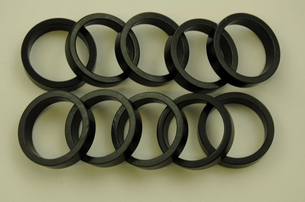 10 x 10mm 1" FORK A HEAD HEADSET SPACER WASHERS  1" (25.4mm) BLACK JOB LOT