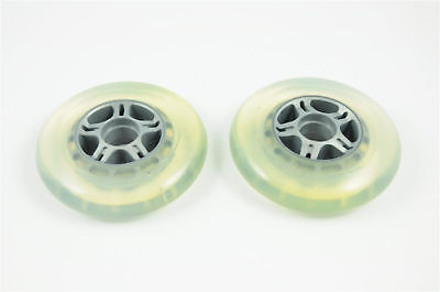 PAIR WHEELS FOR STUNT SCOOTER 100mm 5 SPOKE CLEAR REPLACEMENT WHEEL SET NEW