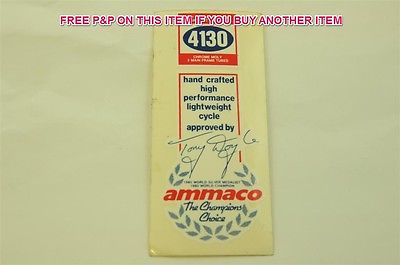 AMMACO TONY DOYLE CHAMPIONS CHOICE 4130 RACING BIKE 80’s TRANSFER,STICKER NEW