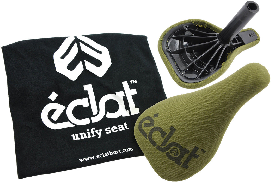 ECLAT UNIFY SEAT LIGHTWEIGHT SADDLE PADDED OLIVE GREEN+BUILT IN 25.4 SEATPOST