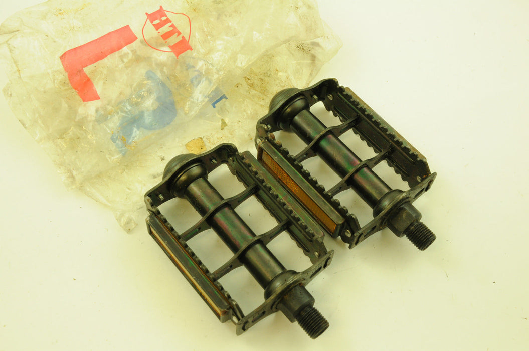 OLD SCHOOL BMX HTI RAT TRAP 1-2” PEDALS NEW OLD STOCK MADE IN 80’s SALE REDUCED