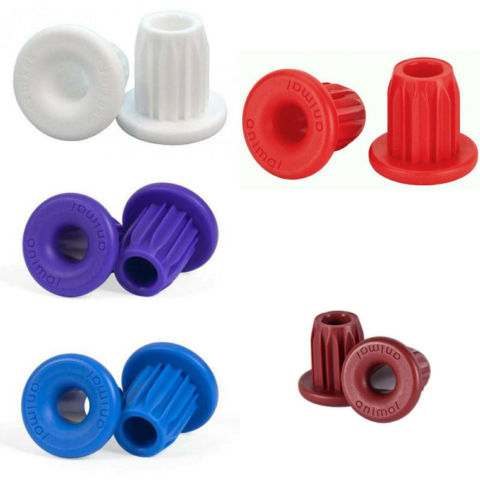 2 Pairs - Animal Bikes Plastic Bike Ends – Avail in Blue, Burgundy, Purple, Red and White (2 Pairs 4 bar ends)