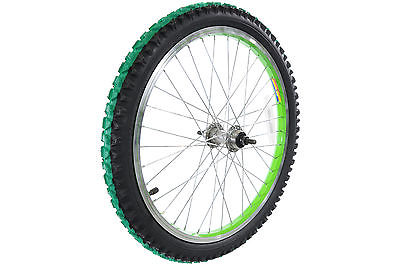 20"REAR WHEEL FOR RALEIGH Gi20,GREEN RIM,GREEN CENTRE TYRE VERY SPECIAL