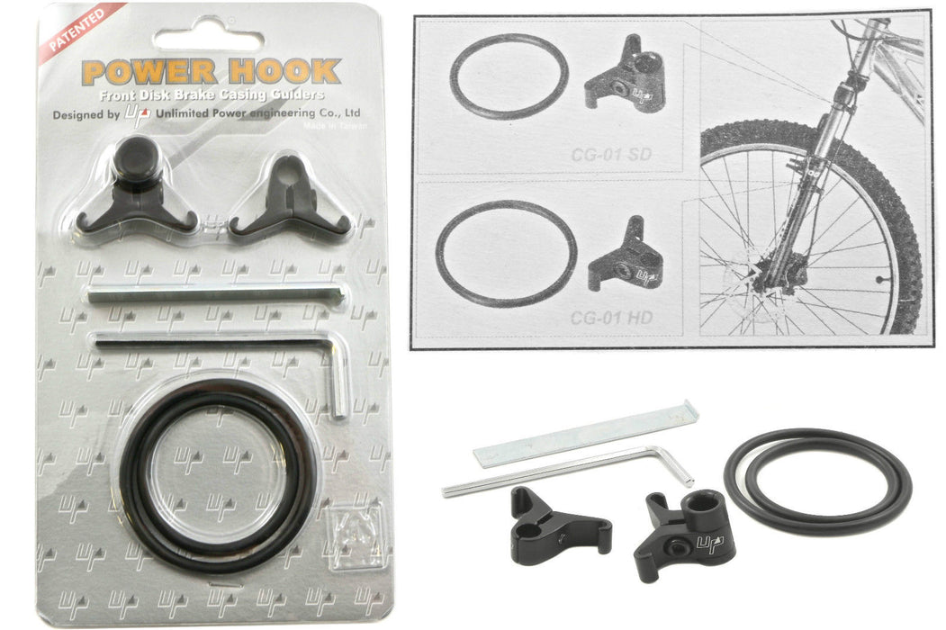 "POWER HOOK"FRONT DISC BRAKE OUTER CABLE CASING GUIDE HOUSING LUGS GRT INVENTION