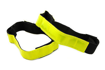 YELLOW REFLECTIVE 25mm CYCLING ARM OR LEG BANDS SAFETY HI-VIZ OUTDOORS