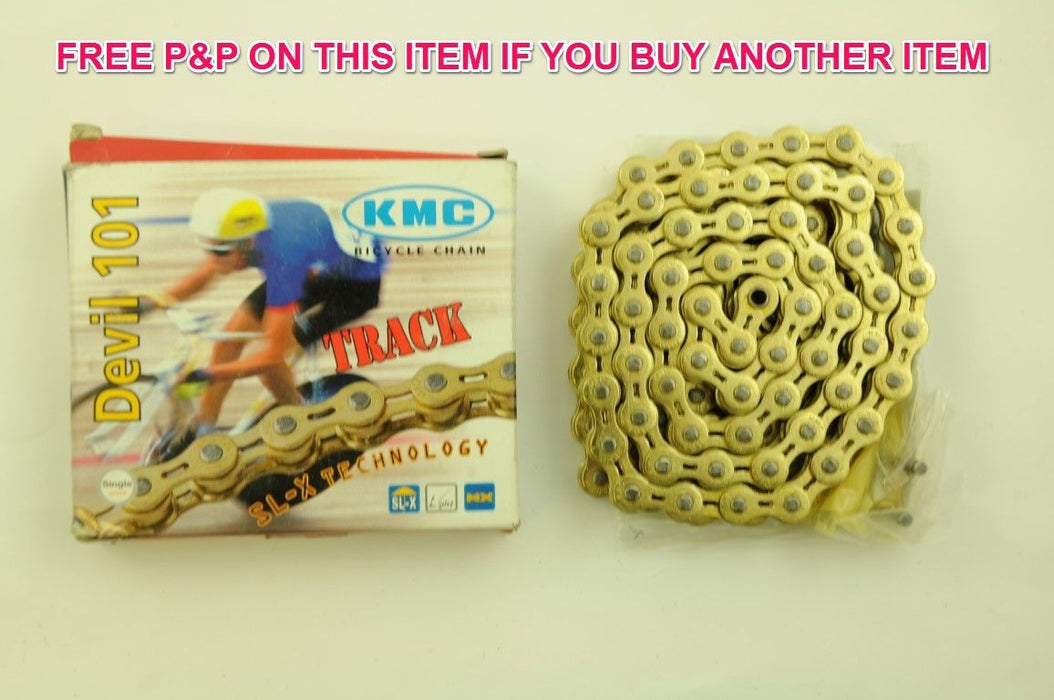 GOLD KMC BMX-FIXIE "DEVIL 101" CHAIN-X TECHNOLOGY 1-2”x 1-8" EXTREMELY STRONG –