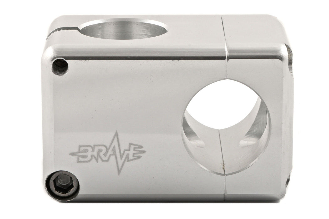 BRAVE 28.6mm ALLOY BLOCK AHEAD HANDLEBAR STEM MTB, JUMP, TRAIL BIKES SILVER