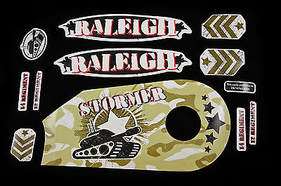 DECAL SET FOR RALEIGH STORMER 14" ARMY CAMO TANK STICKER SUIT KIDS BIKES