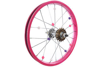 16"BIKE PINK REAR WHEEL FOR RALEIGH MOLLY 16" & OTHER 16" KIDS BIKES