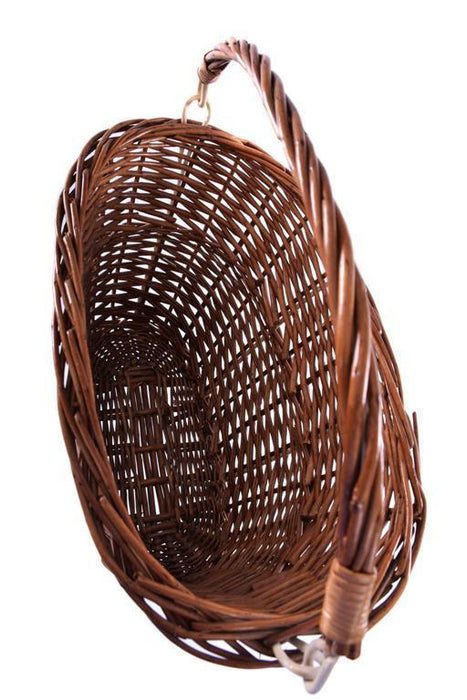TRADITIONAL DUTCH STYLE CYCLE FRONT WICKER BASKET OVAL SHAPE WITH HANDLE