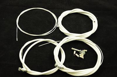 VINTAGE WHITE RIBBED OUTER CABLE SET BRAKE & STURMEY ARCHER GEAR EVERY ONE WANTS