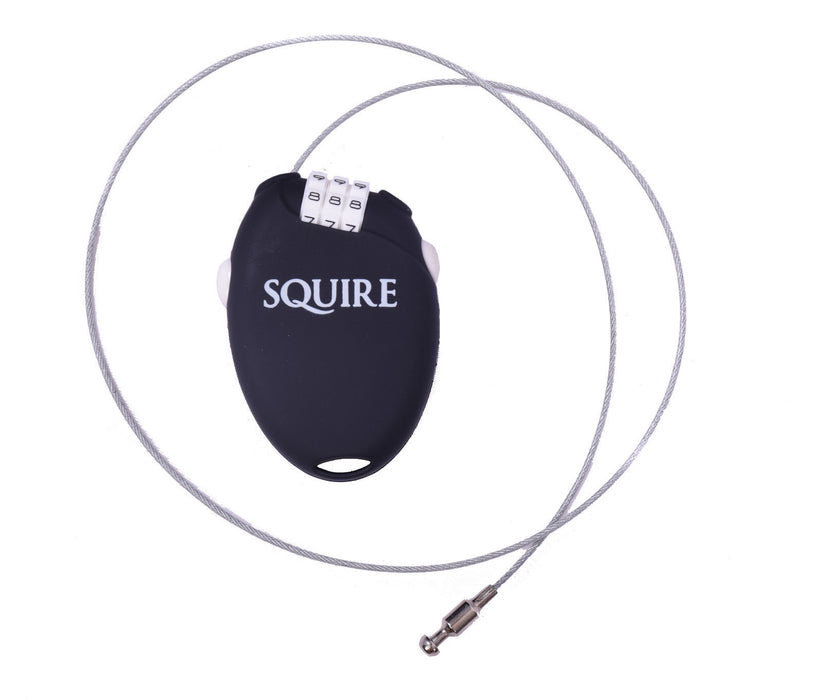 SQUIRE RETRAC 2 COMBINATION LOCK 600mm RETRACTABLE CABLE BIKE SUIT CASE ETC