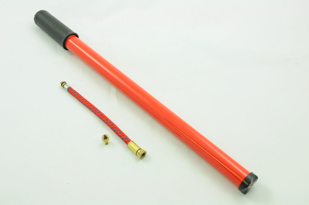 15" RED BIKE PUMP TRADITIONAL TYPE WITH DUAL CONNECTOR FOR ALL BIKE VALVES