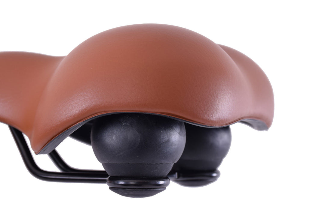 COMFY WIDE ADULT UNISEX-WOMENS COMFORT CYCLE ANATOMIC SADDLE ELASTOMERS BROWN