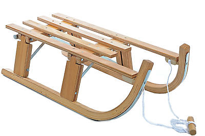 SKIERS MUST HAVE WOODEN SLEDGE TOBOGGAN FOLDS FLAT SO GOES IN SUITCASE 80cm