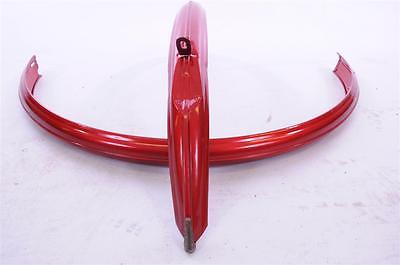 VINTAGE STEEL TIP MUDGUARDS TRADITIONAL TOURIST BIKE 26"x1 3-8 RALEIGH RARE RED