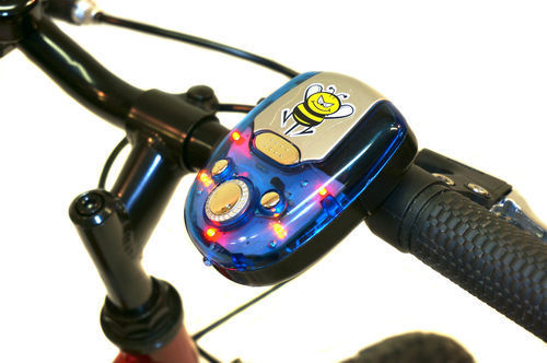 BATTERY CYCLE HOOTER BLUE MULTI SOUND WITH LED LIGHT ELECTRIC BIKE-SCOOTER HORN