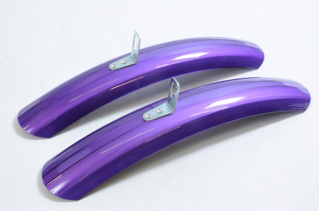 LADIES SHORTIE WIDE MUDGUARDS FOR MOUNTAIN BIKES & ATB SHINEY PURPLE UK MADE