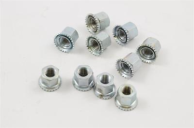 10x 3-8" TRACK REAR WHEEL NUTS WITH INTEGRATED WASHER IDEAL 70's,80's RACER BIKE