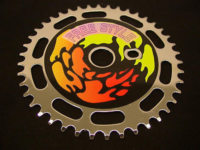 OLD SCHOOL BMX FREESTYLE 42 TEETH OPC CHAINRING CAN REMOVE STICKER SO CHROME