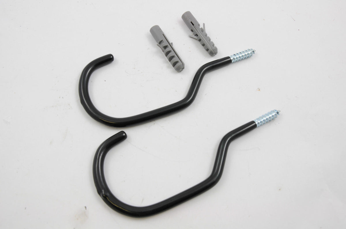 PAIR RALEIGH BIKE CYCLE STORAGE CEILING WALL HOOKS BLACK CYCLE TIDY LO