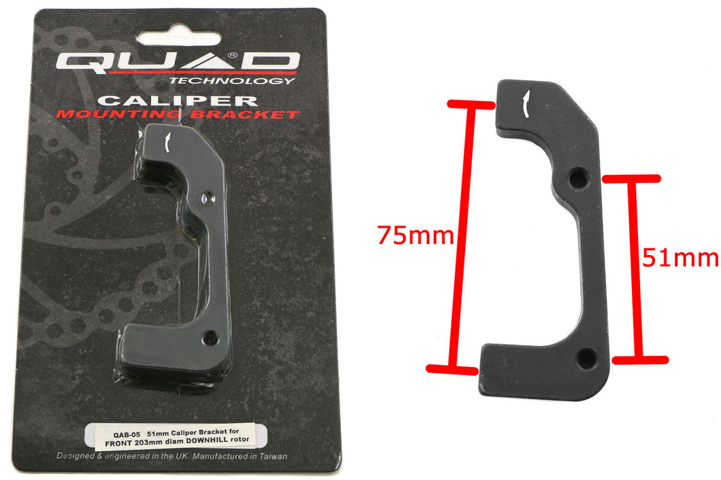 QUAD DISC BRAKE CALIPER MOUNT 51mm - 75mm FOR 203mm DOWNHILL DISC – 50% QAB05