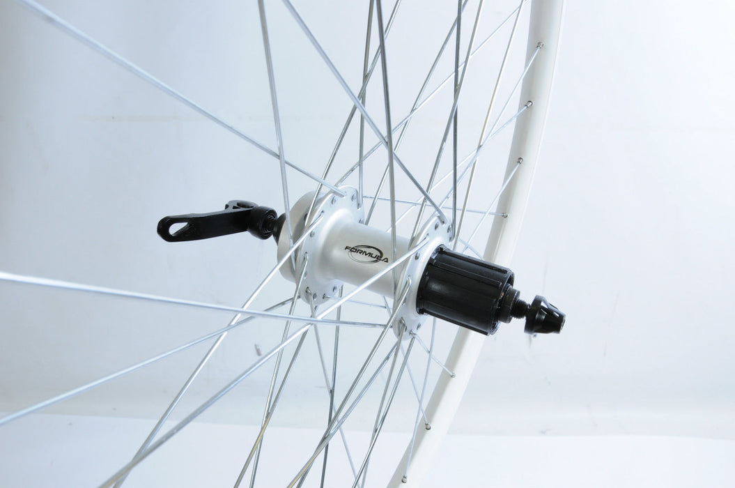 26” (559x19) Disc Hub MTB Bike Rear Wheel White Rim Freehub To Suit 8-9 Speed Cassette