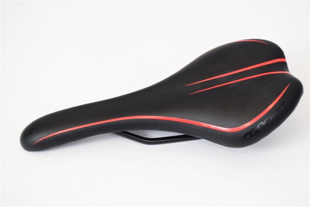 CHEAP PRICE MTB-ROAD BIKE SEAT CONCEPT BLACK-RED LIGHTWEIGHT SADDLE 270mm x 130