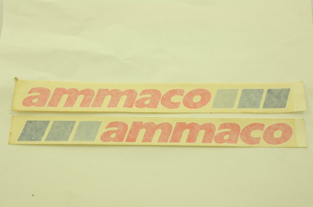 PAIR (2) AMMACO OLD SCHOOL BMX DOWN TUBE TRANSFER STICKERS GENUINE 80's MADE NOS