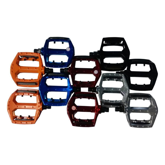 DX STYLE 9-16 ALLOY MOUNTAIN BIKE FLAT PLATFORM MTB PEDALS 5 DIF COLOURS MAY BE SLIGHTLY MARKED