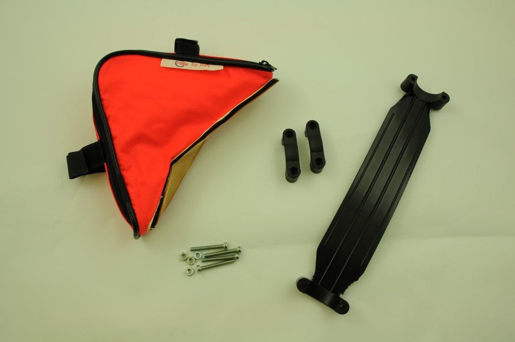 TRIANGLE TOOL BIKE FRAME BAG POUCH + SHOULDER STRAP CARRY YOUR BIKE NEON RED