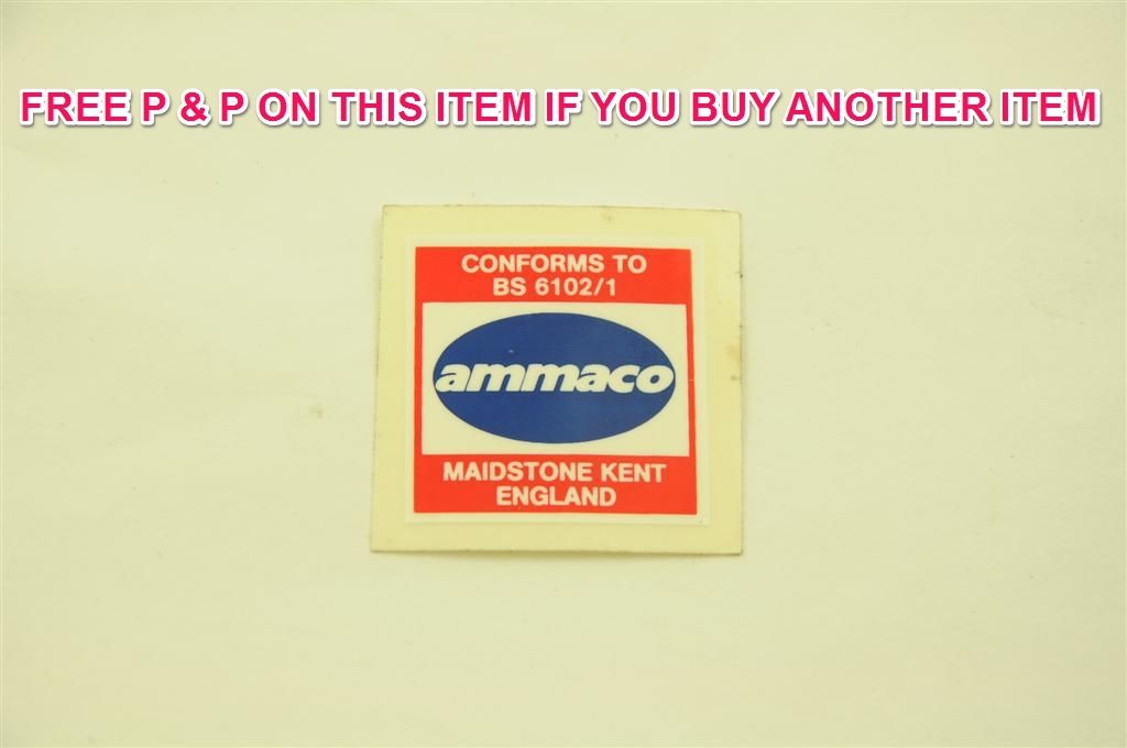 GENUINE 80's MADE AMMACO OLD SCHOOL BMX RED BS TRANSFER DECAL STICKER NOS