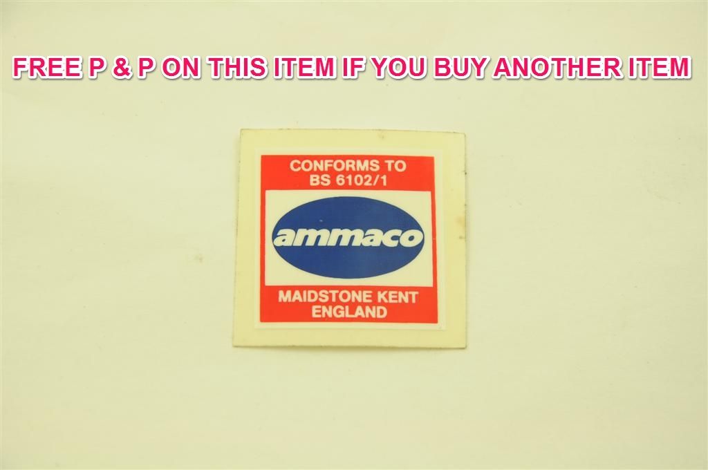 Ammaco Sticker GENUINE 80's MADE AMMACO OLD SCHOOL BMX RED BS TRANSFER DECAL STICKER