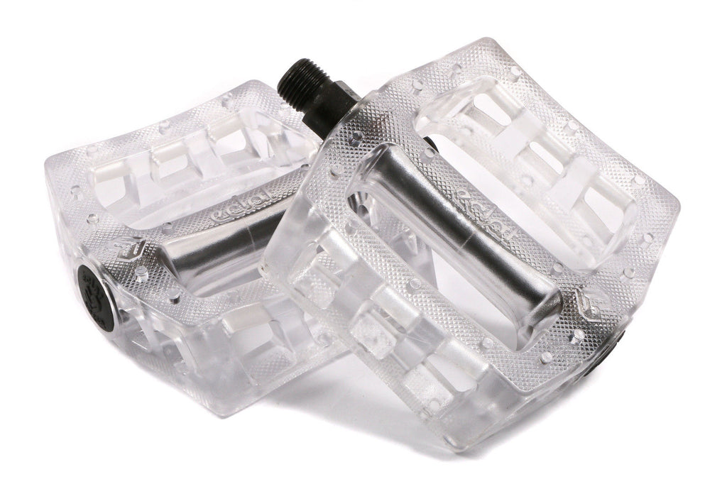 eclat surge pedals ECLAT SURGE CLEAR PC PLATFORM PEDAL 9/16” MTB OR BMX SEE-THROUGH 50% RRP BARGAIN