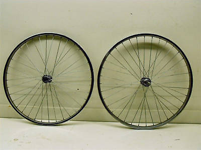 PAIR STEEL RIM MOUNTAIN BIKE WHEELS 26x1.75 CHROME SUIT 80 s 90 s MOD