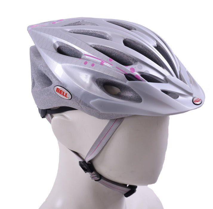 bell vela bike helmet women& 39 BELL LADIES CYCLE BIKE HELMET VELA SILVER DOTS FUSION SPORT 50-57cm