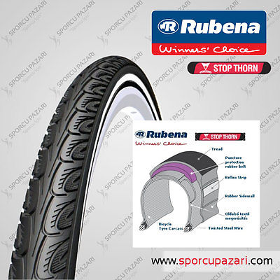 PAIR 700c - 40 622 - 42 RUBENA FLASH V66 STOP THORN ULTIMATE PUNCTURE TYRES SALE