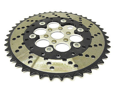 44 TEETH CHAINRING OLD SCHOOL BMX MADE IN 80's TWO PIECE BLACK RING