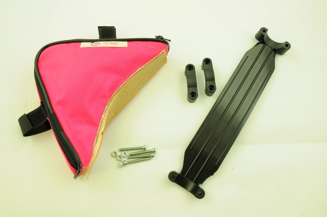 TRIANGLE TOOL BIKE FRAME BAG POUCH + SHOULDER STRAP CARRY YOUR BIKE NEON PINK