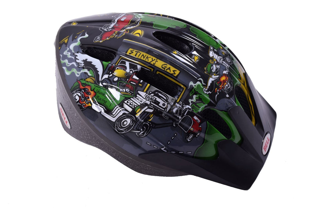 bell amigo helmet EX-DISPLAY (NO BOX) BELL AMIGO SKUNK HOT RODS KIDS BIKE HELMET BLACK 50-55cm