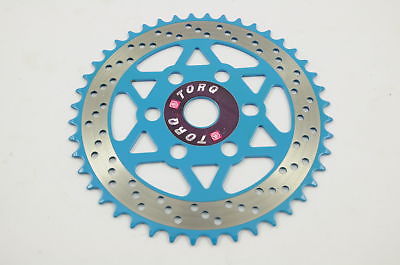 OLD SCHOOL BMX 44 TEETH "TORQ" CHAINRING VERY SMART BLUE WITH CNC MACHINED CENTR