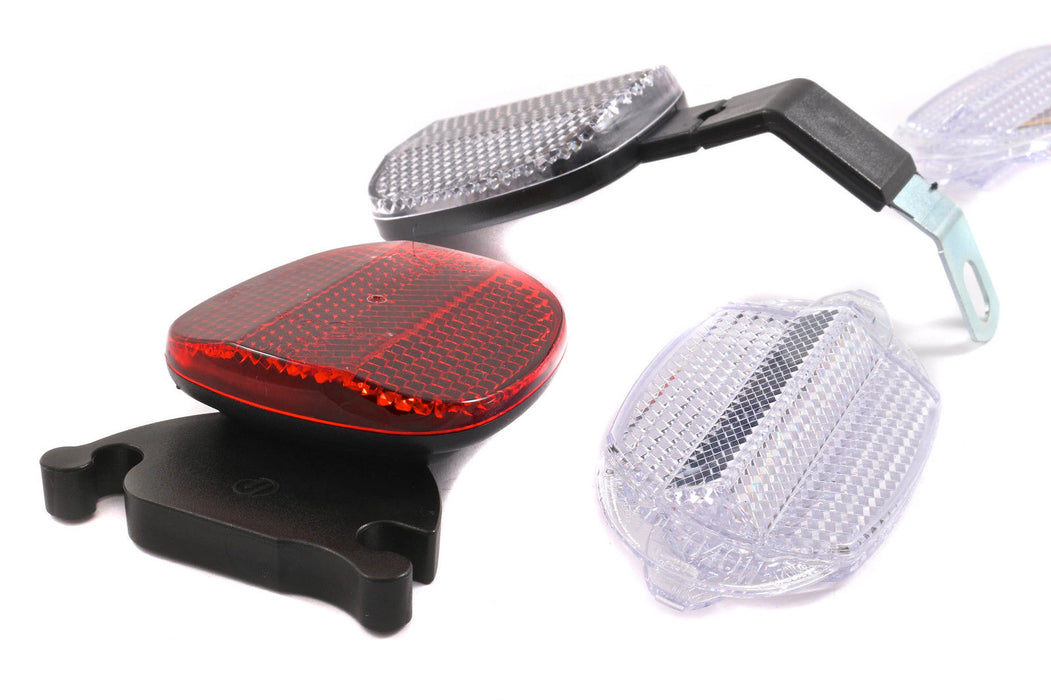 Reflector Bracket Handware HERRMAN FULL BIKE REFLECTOR SET FRONT, REAR, BRACKETS ,WHEEL REFLECTOR