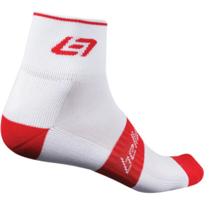 Bellwether Icon Cycling Socks White & Ferrari Red S-M UK 5 - 8