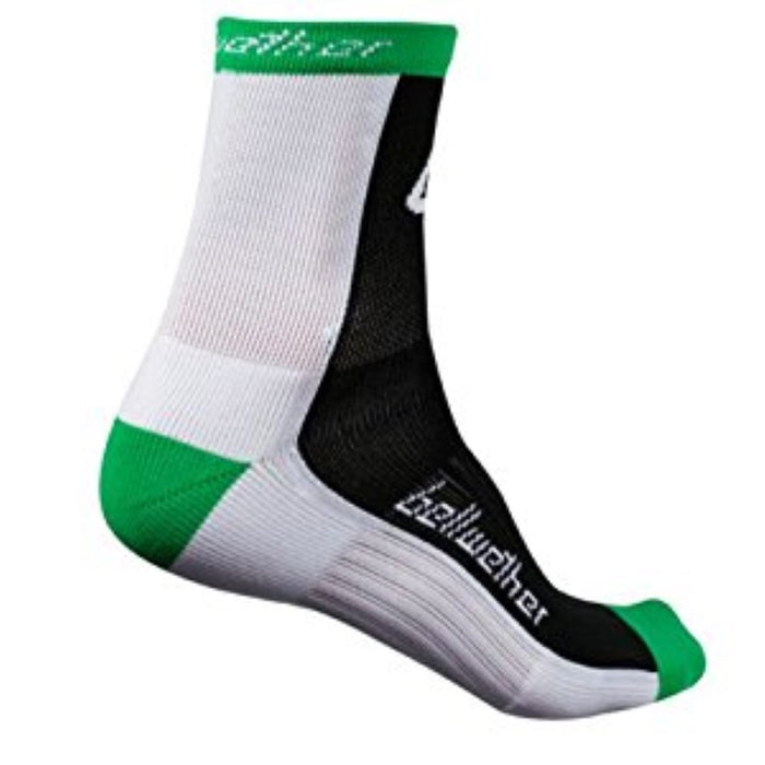 Bellwether Pave Cycling Socks L-XL UK 8 – 11, Black White & Green