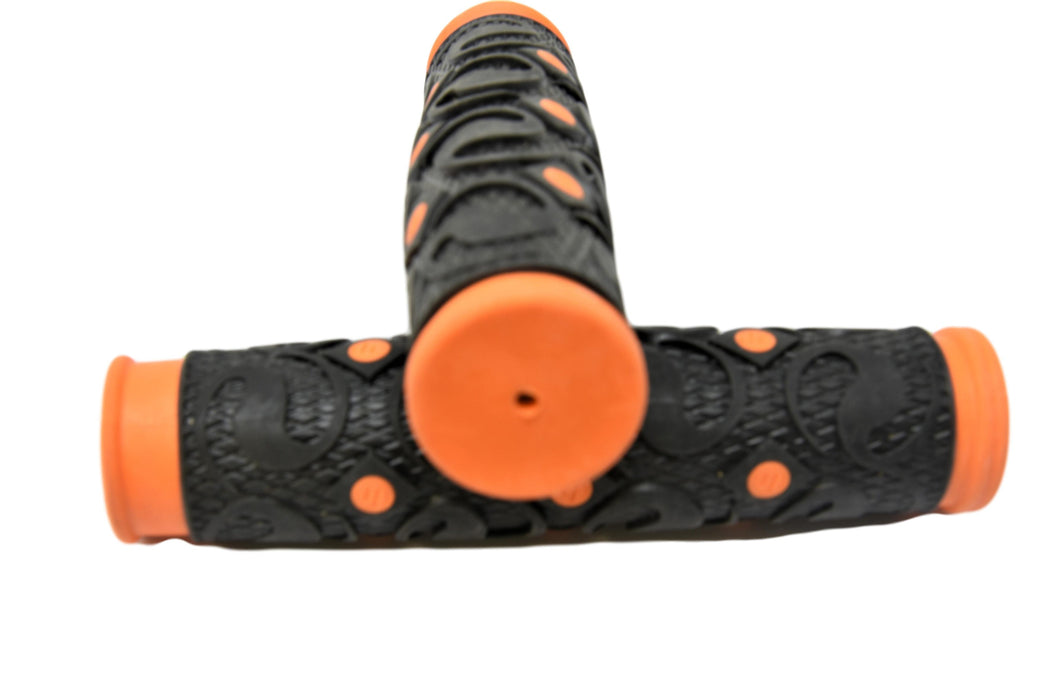 Herrmans Woodoo DD07 Bike Handlebar Grips Dual Density Black & Orange 130mm