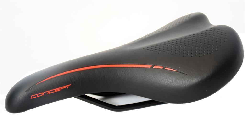 CONCEPT QUALITY BICYCLE COMFORT SADDLE MTB BIKE SEAT BLACK-RED CRAZY LOW PRICE