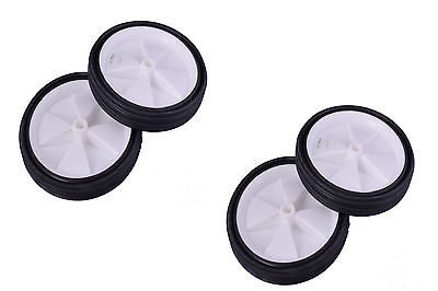 FOUR GREAT 5” (125mm) WHEELS 10mm CENTRES IDEAL FOR CARTS,TROLLEYS PROJECTS ETC
