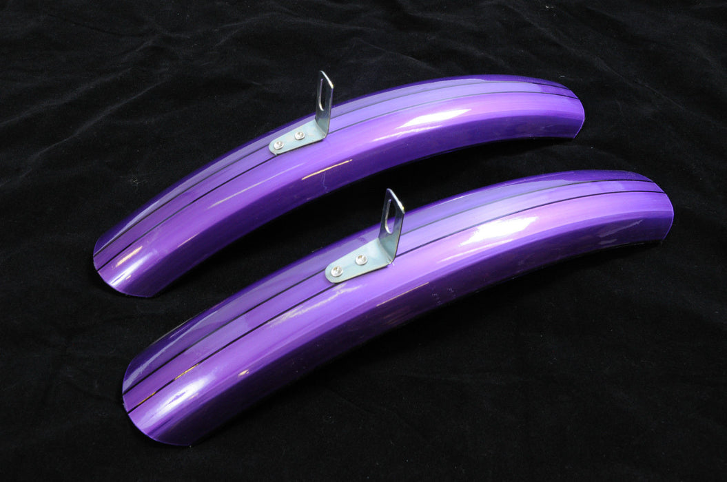 LADIES SHORTIE WIDE MUDGUARDS FOR MOUNTAIN BIKES & ATB SHINEY PURPLE UK MADE