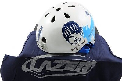 LAZER"TRASHY"URBAN HELMET STUNT SCOOTER,BMX,SKATE,SKATE BOARDING WH-BL, XSMALL